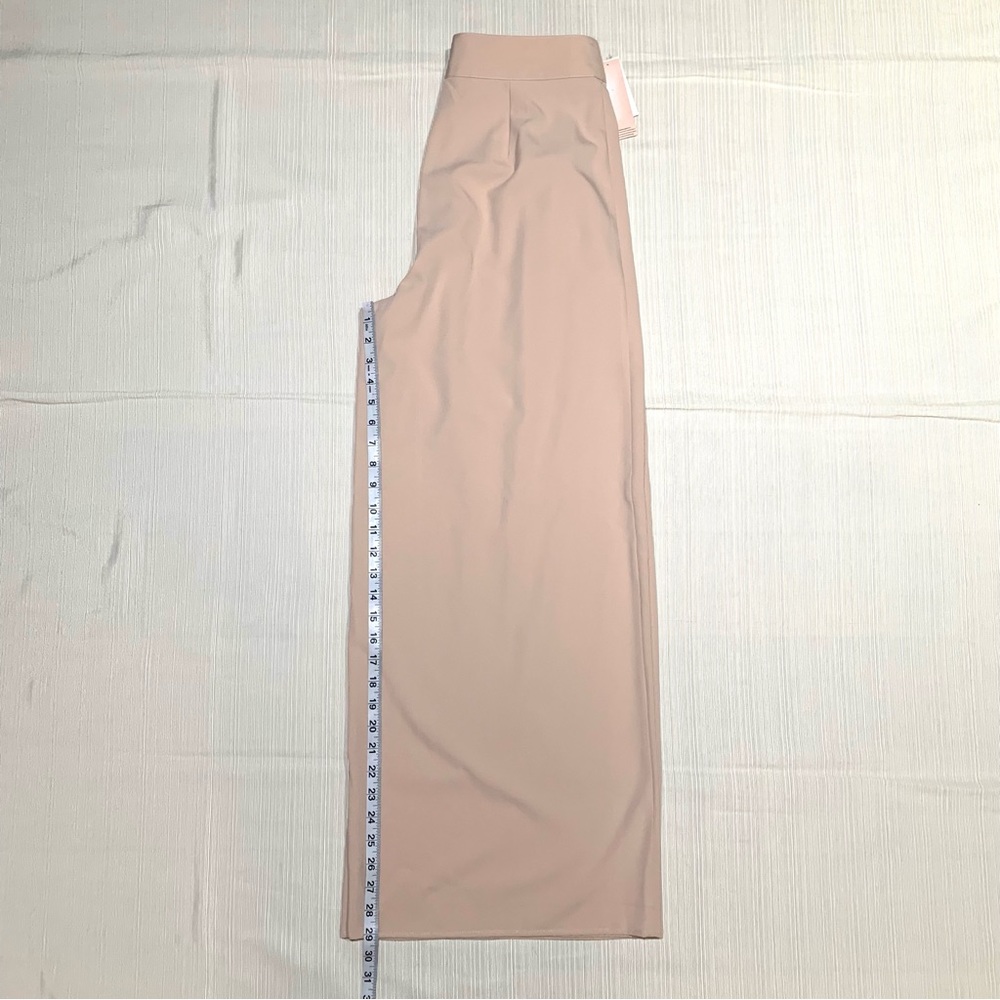 Blush Pink High Waist Wide Leg Palazzo Pants Junior M Pleated Side Zip Marlene - Picture 10 of 11